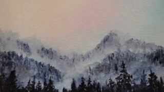 Brume 20210714_134017 Acrylique sur toile de coton non montée 10x12 po. 25x31 cm.